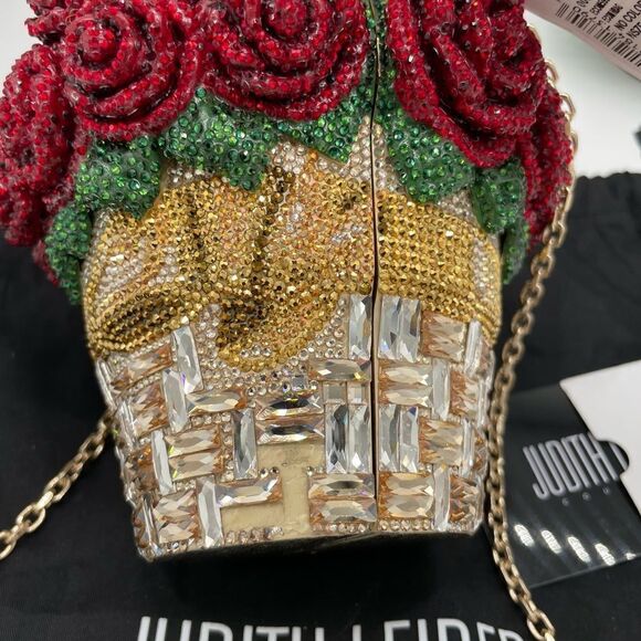 Women’s Judith Lieber bag of roses, crystal clutch bag made in Italy - Picture 10 of 10